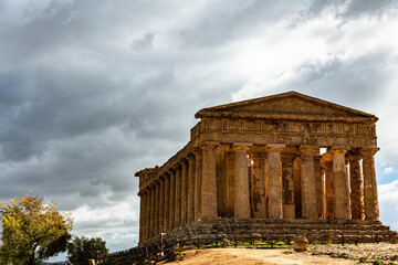 Temple of Concordia in the Valle dei Templi in Agrigento f Sicily, Italy.