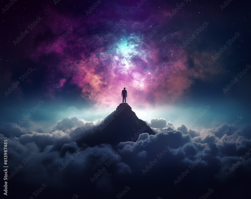 Generative AI illustrations of the last step of the spiritual journey ...
