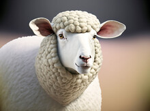 Woolly Sheep On A Farm Ai Generated