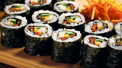 Wall Mural - Kimbap: Irresistible Korean Sushi Rolls