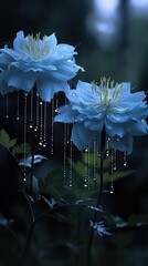 Wall Mural - Water lily in the water. AI generated art illustration.