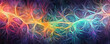 Abstract artistic rendition of a neuron in multicolor psychedelic pattern