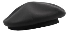 Black French Cap Beret Side View Isolated. Generative AI.