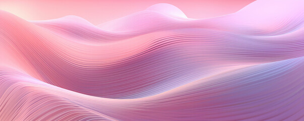Wall Mural - abstract panorama of a digital wave pattern represented in soft, pastel carnation pink hues