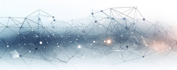 Wall Mural - sleek lines and subtle gradients forming a minimalist panorama of interconnected digital nodes, symb