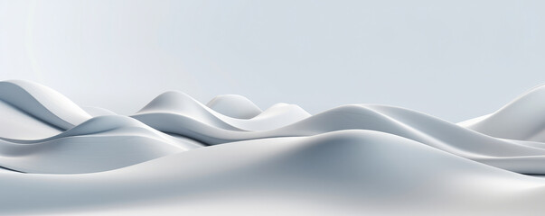 Wall Mural - a minimalist panorama featuring white abstract lines and curves against a backdrop of simplicity and