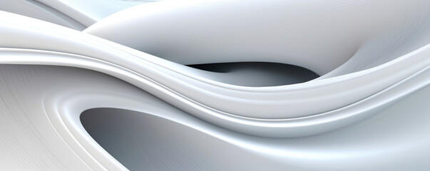 Wall Mural - a minimalist panorama featuring white abstract lines and curves, capturing the elegance and fluidity