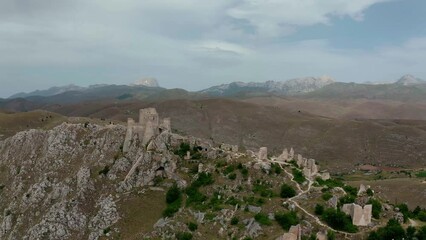 Wall Mural - aerial view of the castle of rocca di calascio abruzzo