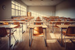 © Generative AI - Generative AI Interior of an empty college class