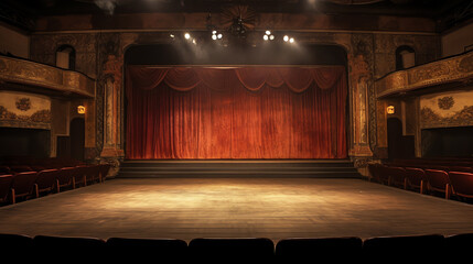 Aufkleber - Generative AI empty theater stage
