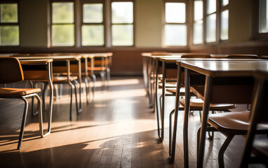 Poster - Generative AI Interior of an empty college class