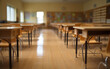 © Generative AI - Generative AI Interior of empty classroom with desks and chairs
