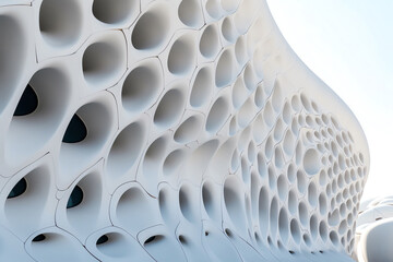 Poster - Generative AI Ljubljana Slovenia, Detail of white modern architecture in small square of The Islamic Religion Muslim Cultural Center, Mosque,