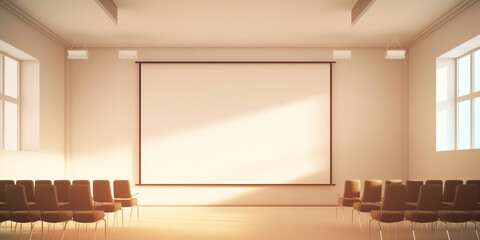 Aufkleber - Generative AI Empty cinema screen with audience. material for designers