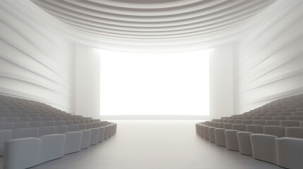 Aufkleber - Generative AI Empty cinema screen with audience. material for designers