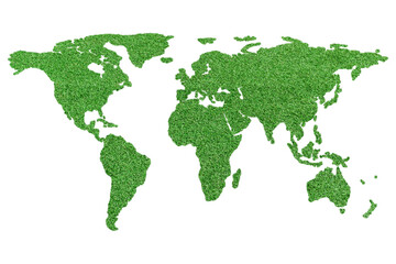 Wall Mural - world map isolated on transparent background png file. earth flat view from space. elements of this 