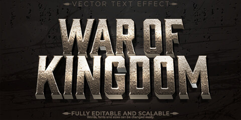 Poster - War of kingdom text effect, editable rock and warrior text style