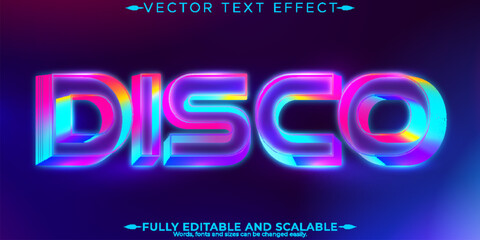 Poster - Disco text effect, editable neon and club text style