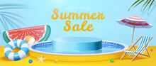 Summer Sale Pool Podium Template