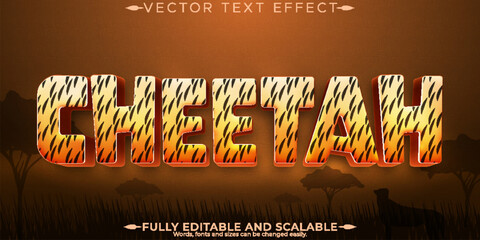 Canvas Print - Cheetah text effect, editable cartoon and africa text style