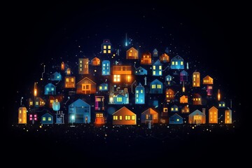 Fototapete - Developing a digital network for smart homes and cities. smart citi and network communication concepts. Generative AI