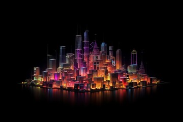 Fototapete - Developing a digital network for smart homes and cities. smart citi and network communication concepts. Generative AI