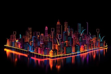 Fototapete - Developing a digital network for smart homes and cities. smart citi and network communication concepts. Generative AI