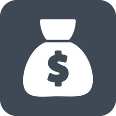 Wall Mural - Money bag icons in simple square.