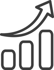 Wall Mural - increase graph outline icon, monoline icons.