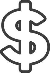 Wall Mural - money sign outline icon, monoline icons.