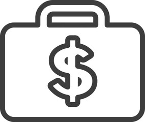 Wall Mural - money luggage outline icon, monoline icons.