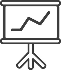 Wall Mural - growth finance graph outline icon, monoline icons.
