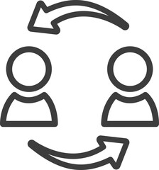 Wall Mural - customer to customer C2C outline icon, monoline icons.