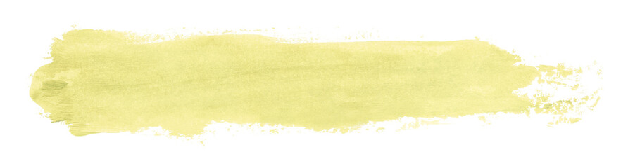 Wall Mural - Shiny light yellow brush watercolor painting isolated on transparent background. watercolor png