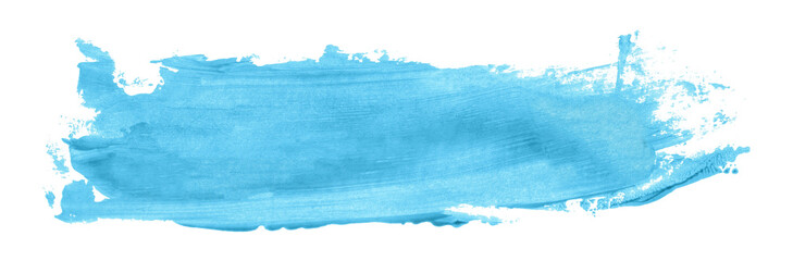 Wall Mural - Shiny light blue brush watercolor painting isolated on transparent background. watercolor png