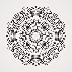 Wall Mural - mandala flower decoration vector. suitable for henna, tattoos, photos, coloring books. islam, hindu,Buddha, india, pakistan, chinese, arab