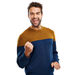 © Harsh Shrikant/peopleimages.com - Portrait, success and man winner with fist pump on isolated, transparent and png background. Face, wow and male person with hands in celebration of good news, sale or deal, announcement or promotion