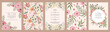 Flower invitations. Autumn wedding frame, pattern card or menu art cover, sage floral poster, girl dahlia bouquet. Spring summer doodle texture, social media post template. Vector background