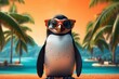 Cooler Pinguin: Sonnenbaden mit Stil