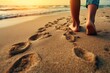 Sommerspaziergang: Füße hinterlassen Spuren im Sand
