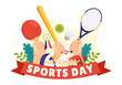 © denayune - National Sports Day Vector Illustration with Sportsperson from Different Sport in Flat Cartoon Hand Drawn Landing Page Background Templates