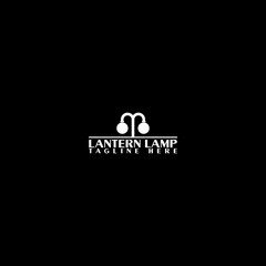 Canvas Print -  Lantern Lamp logo design isolated on dark background