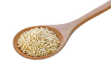 Wall Mural - Quinoa in a wood spoon on transparent png