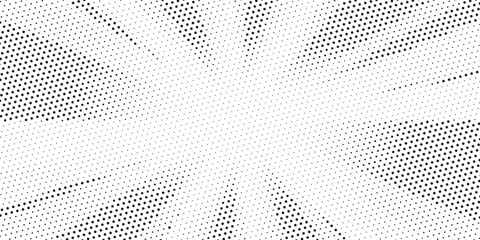 Halftone comics background. Abstract lines backdrop. Design frames for title book. Texture explosive polka. Beam action. Pattern motion flash. Rectangle fast boom zoom. Vector illustration.	