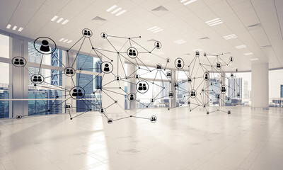 Wall Mural - networking and wireless connection as concept for effective modern business