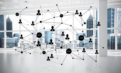 Wall Mural - networking and wireless connection as concept for effective modern business