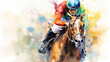 Painting of a Racing Horse Jockey, Generative AI