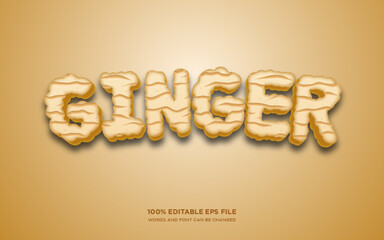 Wall Mural - Ginger 3D editable text style effect