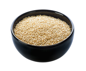 Wall Mural - Quinoa in black bowl on transparent png