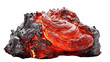 Molten hot lava texture isolated on a transparent background, Generative AI